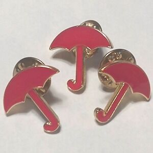 VTG Travelers Insurance Red Umbrella 3PK Enamel Pin Advertising Memorabilia Logo